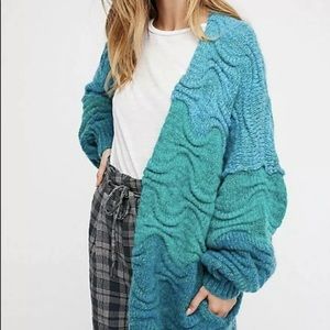 NEW Free People Aquatic Oversized Cardigan Sweater